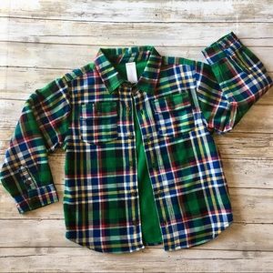 Gymboree Boys Fleece-Lined Flannel Shacket Shirt
